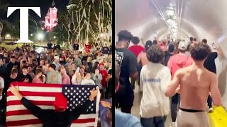 Students celebrate Donald Trumps victory in Alabama and Virginia [upl. by Nerdna516]