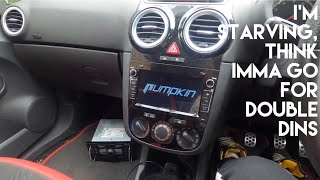 Installing Touch Screen Stereo Double Din in my Corsa D  Pumpkin Stereo Review  NOTaVXR [upl. by Goodden]