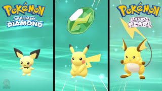 How to Find Pichu Evolve into Pikachu Then Raichu in Pokemon Brilliant Diamond amp Shining Pearl [upl. by Purdy]