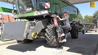 Mähdrescher Fendt 8410 P Agravis Technik Vorführung Getreideernte 2018 new combine harvester wheat [upl. by Azila627]