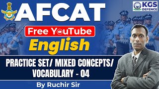 AFCAT English  PRACTICE SET MIXED CONCEPTS VOCABULARY4  AFCAT English  By Ruchir Sir [upl. by Eneryc396]