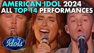 ALL AMERICAN IDOL TOP 14 PERFORMANCES 2024  Idols Global [upl. by Ecertal437]