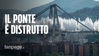 Demolizione Ponte Morandi ecco tutte le fasi dalla evacuazione allesplosione della dinamite [upl. by Rolanda185]