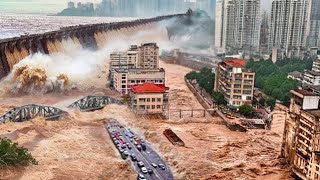 Evacuation in China Failed Rivers overflowed and the dam broke Zhengzhou underwater [upl. by Schmeltzer]