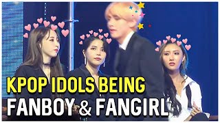 Kpop Idols Fanboying And Fangirling Over BTS [upl. by Gwenora]