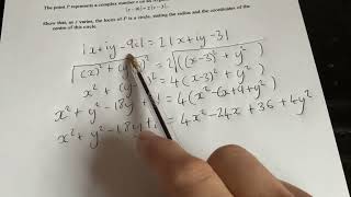 Further Maths ALevel Circle equations and Loci in the Argand Diagram [upl. by Hennebery]