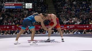 86kg Match 1  Aaron Brooks vs David Taylor  2024 US Olympic Team Trials [upl. by Zeta]