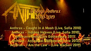 5 Songs Anthrax2010  2019 Anthrax thrashmetal heavymetal speedmetal alternativemetal [upl. by Teferi]