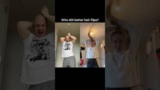 WHOSE HAIR FLIPS ARE 🔥 hair hairstyle funny youtubeshorts shorts bald [upl. by Jordans]