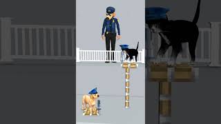 Who will the police master choose Police cat vs police dogshorts dog [upl. by Ynes]