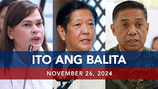 UNTV Ito Ang Balita  November 26 2024 [upl. by Leroy]