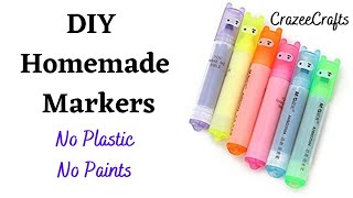 DIY Homemade Markers Cheap School Supplies diy ideas  CrazeeCrafts [upl. by Tallbott]