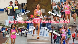 INDY MONUMENTAL MARATHON 2024 New Marathon PR Elite Bib Time Goal Race Weekend Prep [upl. by Marilla]