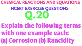 Explain the following terms with one example each a Corrosion b Rancidity  DARSHAN CLASSES [upl. by Bright]