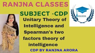 Unitary Theory of Intelligence and Spearmans two factors theory of intelligence [upl. by Belva434]