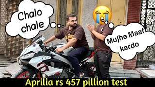 Aprilia rs 457 par Pillion test kar lia  Ye kya ho gya  Explore n more [upl. by Ignacia900]