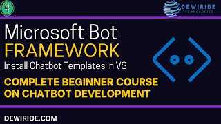 4 Install Microsoft Bot Framework SDK Chatbot Templates in Visual Studio IDE  Chatbot Development [upl. by Hgalehs]