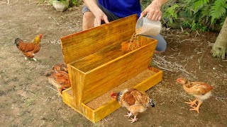 Recycling wooden chicken feeder for chicks [upl. by Odnumde973]