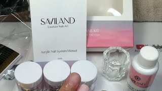 BAÑO de ACRÍLICO en UÑAS con el KIT básico de SAVILAND [upl. by Teage327]