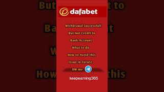 Dafabet Withdrawal Successfull but not Credit to Bank what to do  How to Do  Dafa Issues Solution [upl. by Uolyram633]