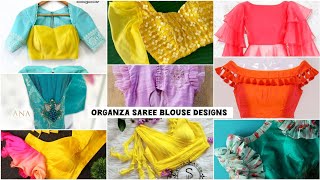 🔥Organza sarees Blouse Designs Tissue PattuNew ModelsLatest Blouse Design organza blousedesign [upl. by Thaddeus]