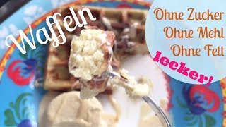 Waffeln backen ♥ ohne Zucker ohne Mehl ♥ glutenfrei Gesund  Lecker ♥ zuckerfrei [upl. by Esnahc535]