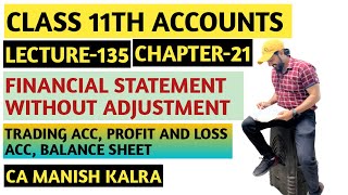 Trading Acc  Profit And Loss Acc Balance Sheet  Chap21  Financial Statement Without Adjustment [upl. by Otrebor]