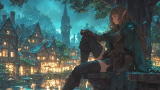 Relaxing Medieval Music with Rain Sounds  BardTavern Ambience Celtic Music Fantasy Medieval City [upl. by Theran]