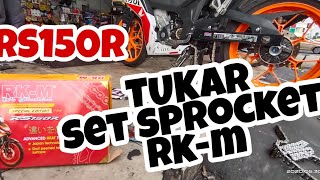 Honda Rs150r Tukar Rantai ORing RKM Gold [upl. by Ohnuj]