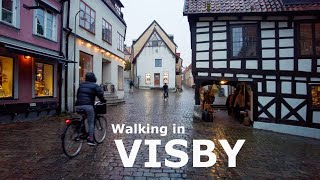 Rainy walk in Visby Gotland  The medieval city on Swedens largest island [upl. by Airamas]