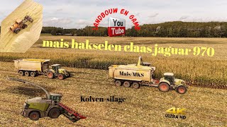 mais Kolvensilage siddeburen met claas jaguar 970 transport 4 Claas axion 850 USA 1800 CF [upl. by Anayrb]