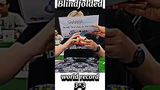 A Blindfolded Rubiks Cube World Record shorts [upl. by Akram]