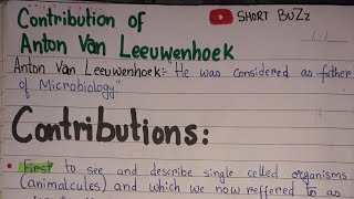 Contributions of Anton Van Leeuwenhoek in Microbiology antonvanleeuwenhoek fatherofmicrobio [upl. by Lovmilla185]