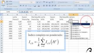 Práctica  Números Índice  0203  Índices complejos no ponderados [upl. by Wynn]