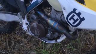 Sound  Husqvarna FE 350 KTM EXCF 350 FMF 41 factory full titanium powerbomb exhaust SOUNDCHECK [upl. by Edahsalof]