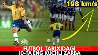 FUTBOL TARIXIDAGI 10TA ENG KUCHLI ZARBA YOHUD ENG KUCHLI ZARBAGA EGA BOLGAN 10TA FUTBOLCHI HAQIDA [upl. by Naujal150]