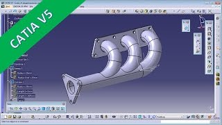 Abgaskruemmer  Catia v5 Training  Sweep with Law [upl. by Ahseyi771]