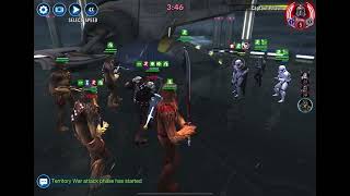 SWGOH TW Wookiee Tarfful Omicron vs First Order Captain Phasma Omicron [upl. by Othelia]