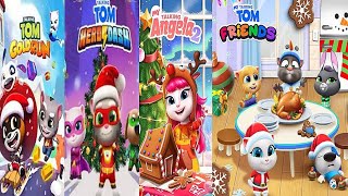 My Talking Tom Friends vs My Talking Angela 2 vs Talking Tom Hero Dash vs Talking Tom Gold Run [upl. by Mij]