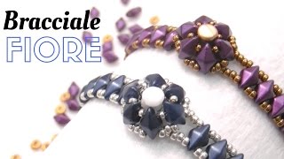 Come fare un Bracciale Fiore con perline DiamonDuo [upl. by Faunia950]