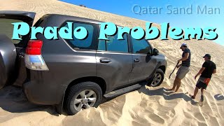 Toyota Prado Winched from deep sand in the Qatar Desert Sealine Beach Inland Sea سيلين  العديد [upl. by Maiah542]