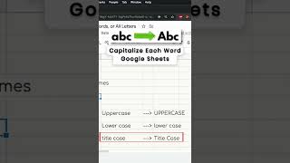 How to capitalize words in Google Sheets  Title case Upper case Lower case Proper case [upl. by Arte]