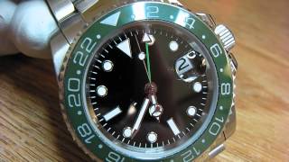 Parnis Submariner GMT with green bezel sterile [upl. by Nahtnanhoj322]