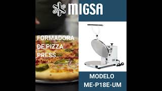 ¡Consigue la base de pizza perfecta en segundos con la Formadora de Pizza Press MIGSA 🍕 [upl. by Anitnemelc]