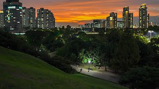 Night Walk in Seoul Olympic Park with Beautiful Sunset  Nature Sounds 4K HDR [upl. by Rostand]