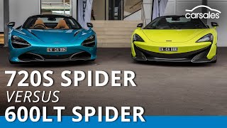 McLaren 720S Spider v McLaren 600LT comparison  Spider in the rain [upl. by Einnhoj]