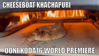 Cheeseboat Khachapuri World Premiere in Ooni Koda 16 in Georgian  Italian language [upl. by Akcirehs]