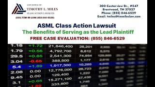 ASML Class Action Lawsuit The Benefits of Serving as the Lead Plaintiff [upl. by Nirtak]