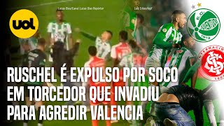 TORCEDOR INVADE CAMPO TENTA AGREDIR VALENCIA E LEVA SOCO DE RUSCHEL QUE É EXPULSO [upl. by Fillender615]