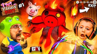 PIGGY HUNT 1 Its AMONG US but a Psycho Pig Hunts You While You do Tasks FGTeeV Escape Gameplay [upl. by Far]